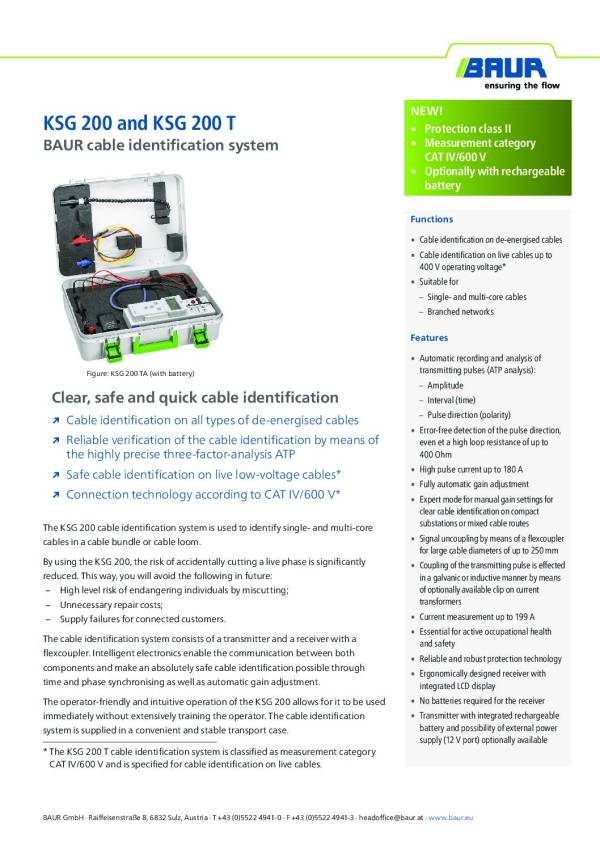 KSG 200 and KSG 200 T cable identification system - Image 2